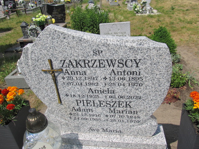 Aniela Zakrzewska 1925 Bobrowice - Grobonet - Wyszukiwarka osób pochowanych